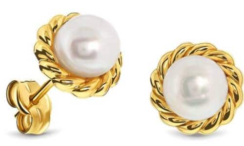 Pendientes de oro de Miore con perlas cultivadas