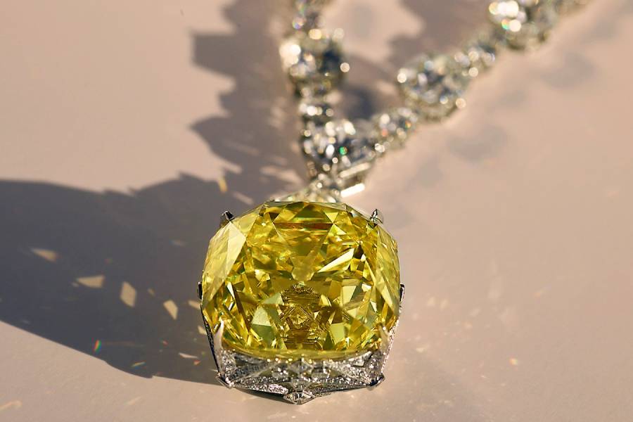 Collar diamante amarillo