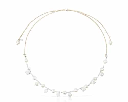 Collar de Tous icon de plata con perlas blancas